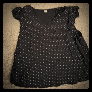 Black and white polka dot top